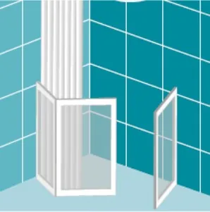 Option J: a fixed panel with a door, plus a second separate door further along the wall