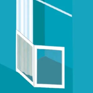 Option S: a fixed side panel with a single panel across the front, forming a corner return